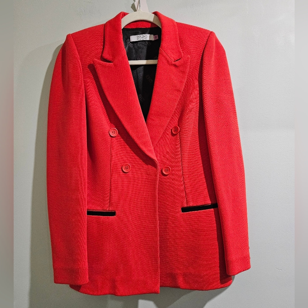 Ph5 Red Magnetic Button Double Breasted Blazer - image 5